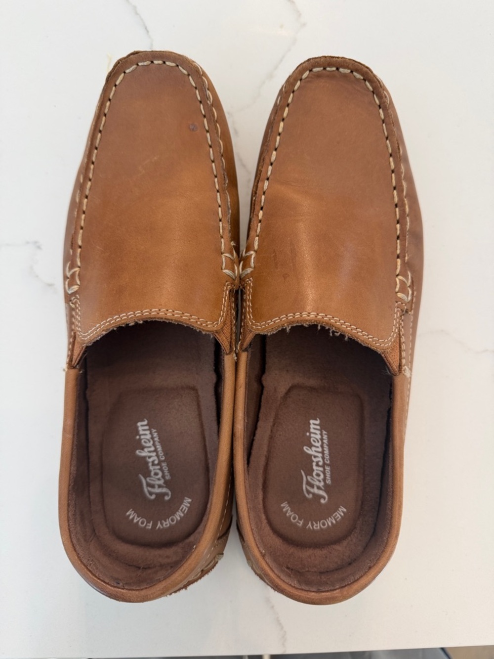 Florsheim Kids Tan Leather Slip-On Loafers